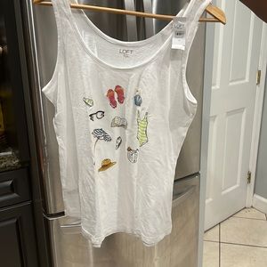 Loft white tank top. Size M